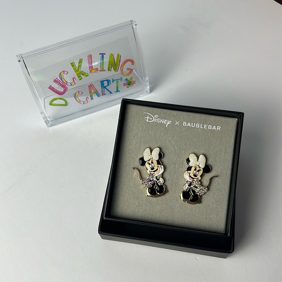 NEW Baublebar x Disney Minnie Pearl Bow Earrings - Picture 2 of 6